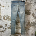 Amiri Knee Hole Plain Blue Denim Jeans Sz 30