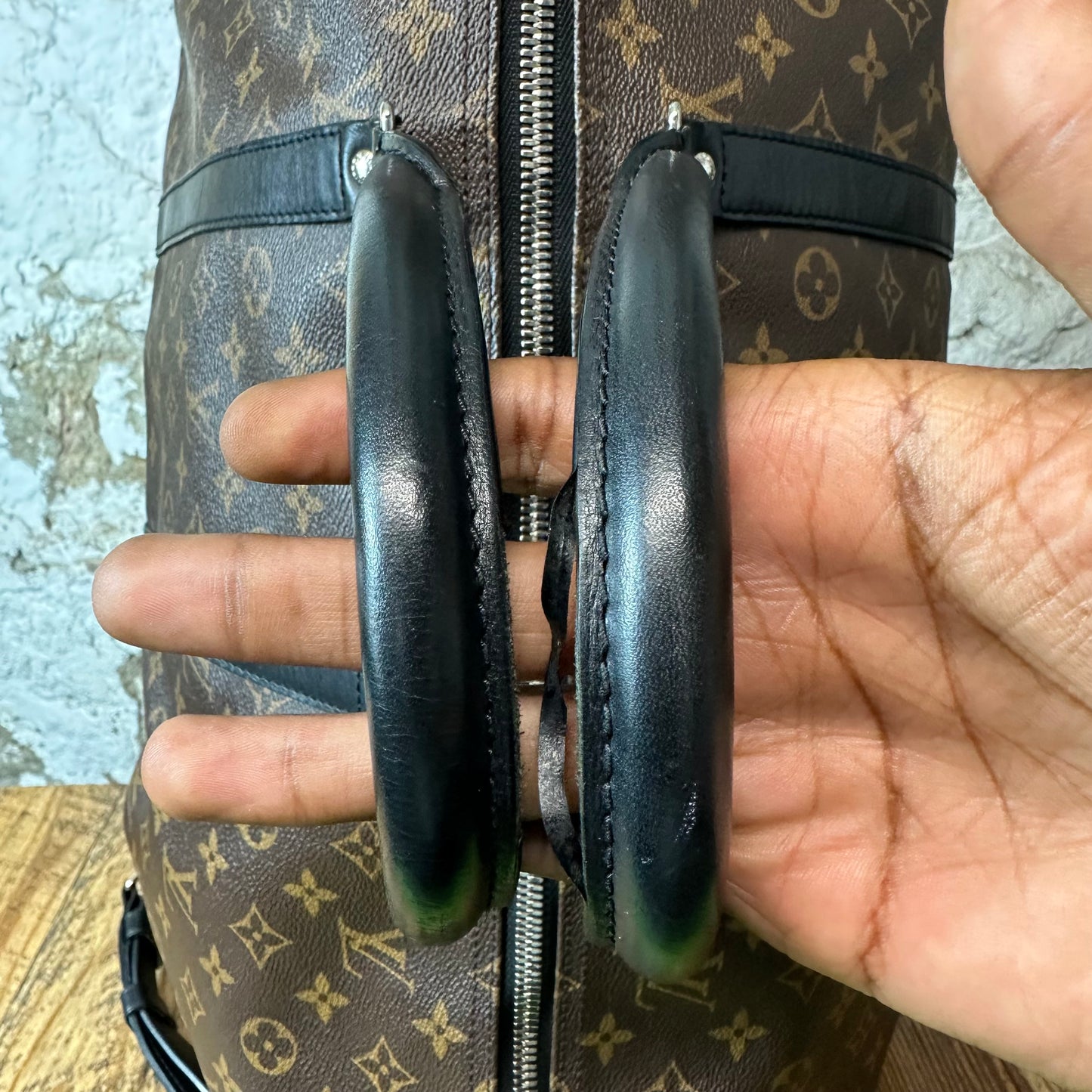 Louis Vuitton Monogram Macassar Keepall Bandouliere Sz 55