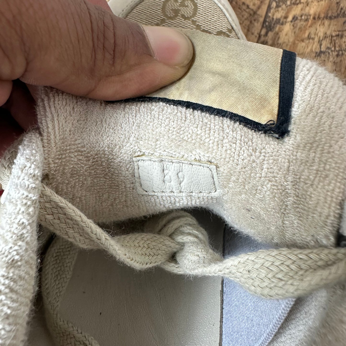 Gucci Screener Beige Dark Brown Sneaker Sz 6.5 (39)