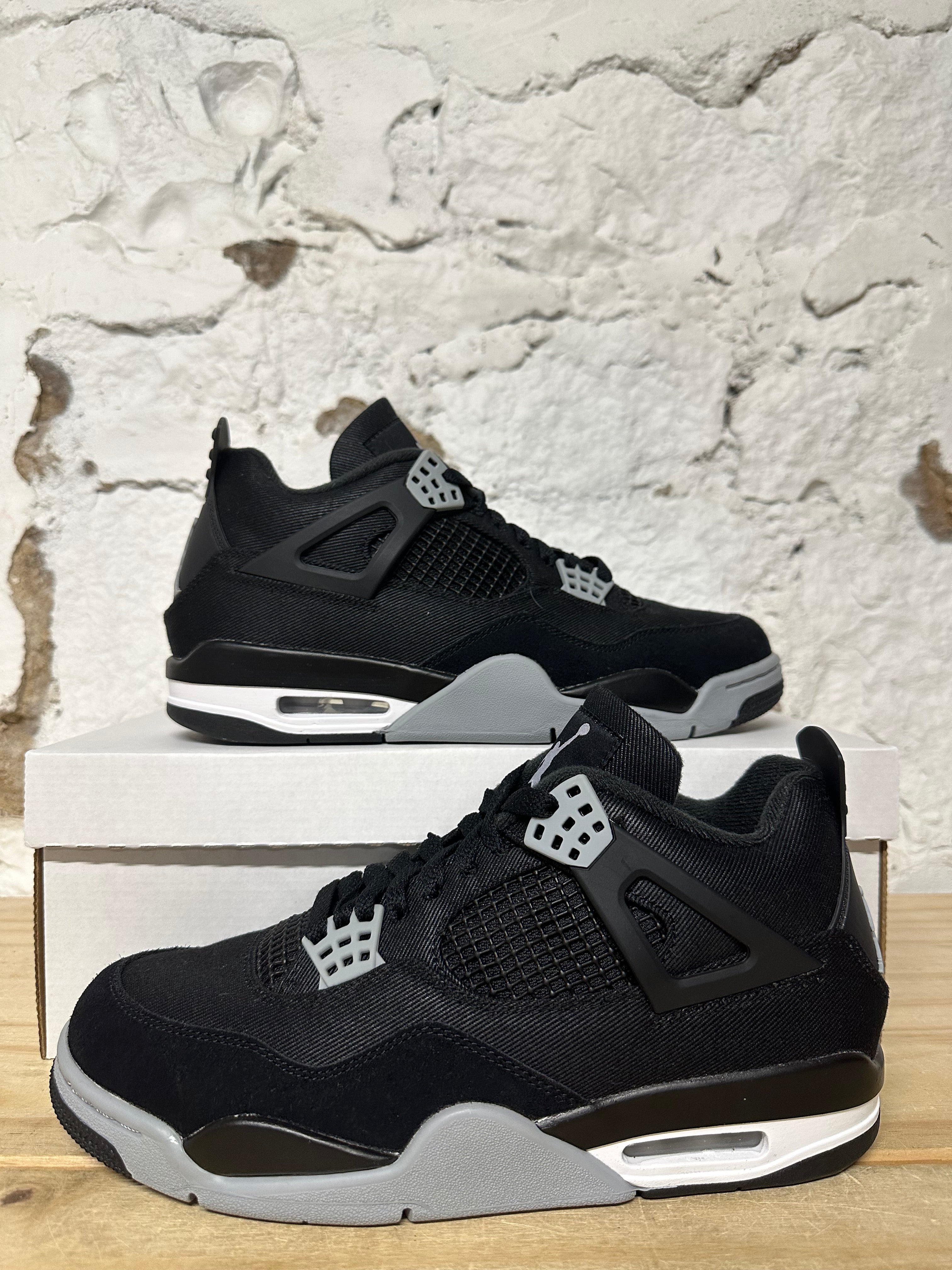 Air Jordan 4 Black Canvas Sz 9