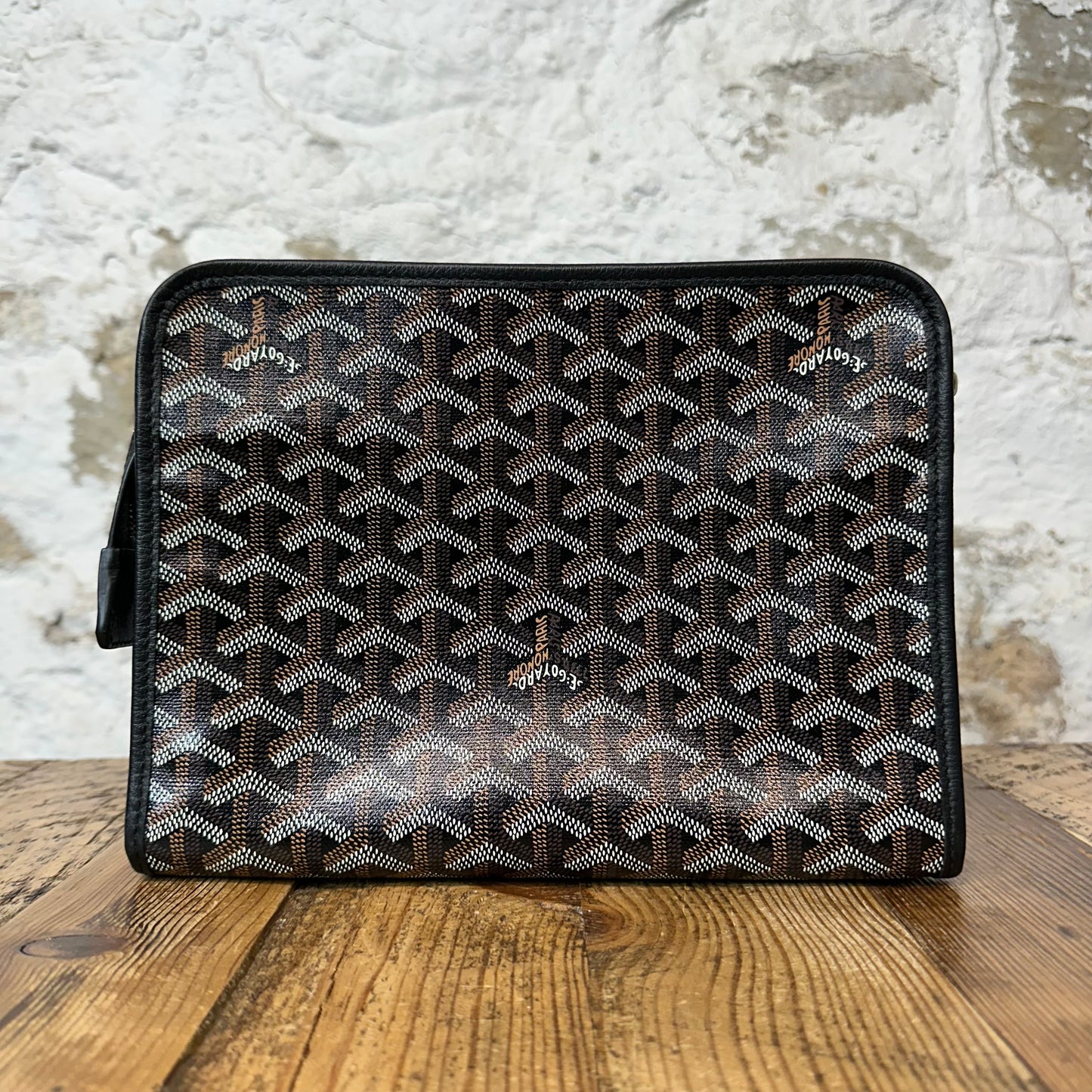 Goyard Jouvence Brown Monogram Black Toiletry Bag
