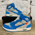 Air Jordan 1 High Off-White University Blue Sz 10.5