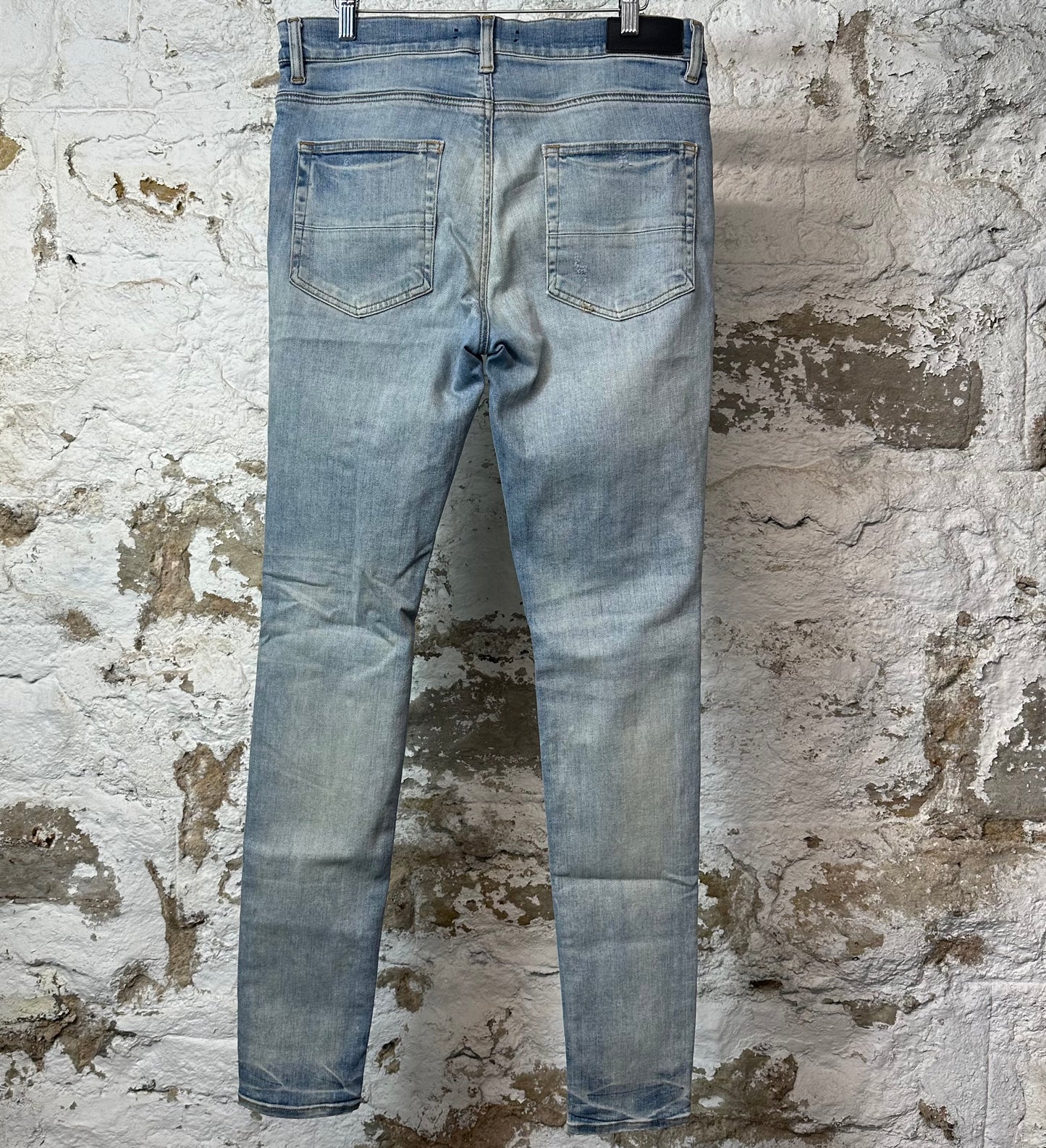 Amiri MX1 Black Paisley Blue Denim Jeans Sz 33