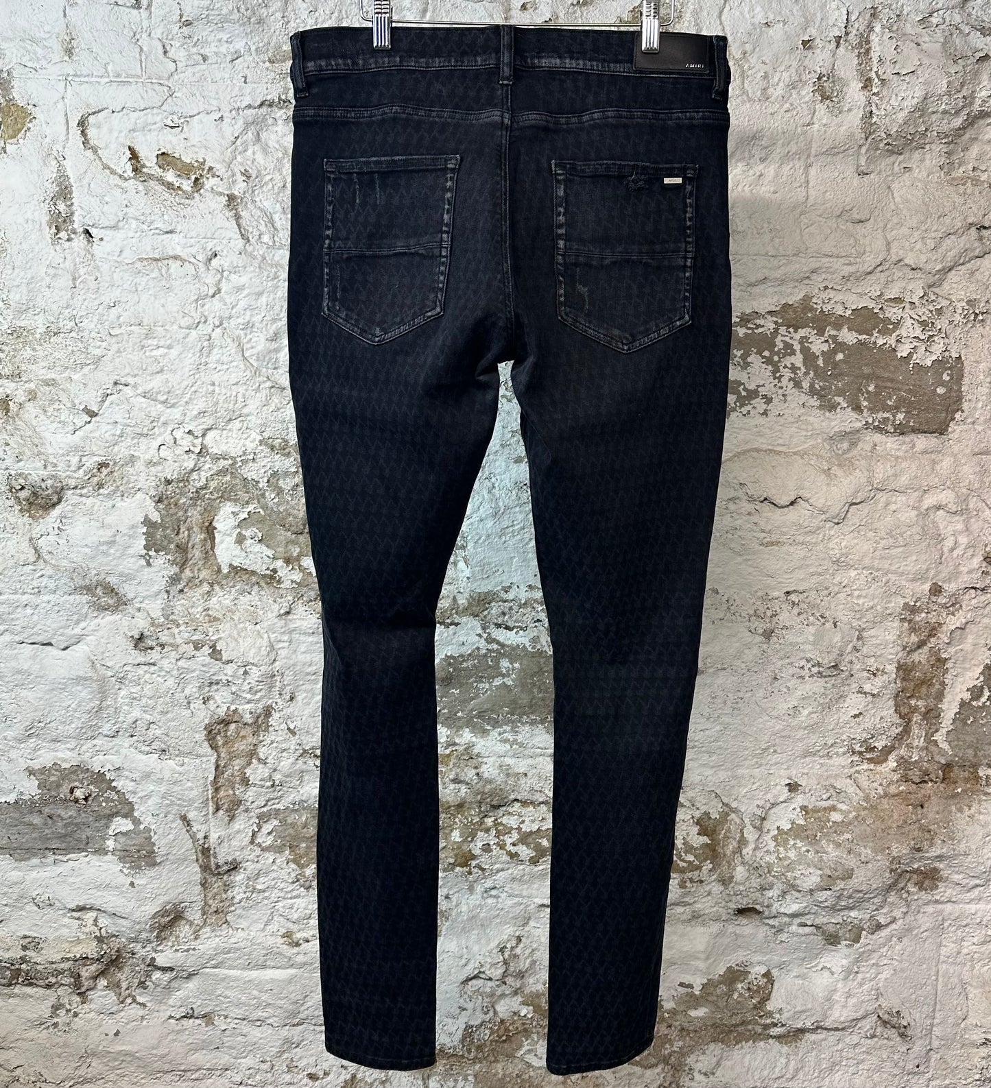 Amiri Playboy Print Black Denim Jeans Sz 34