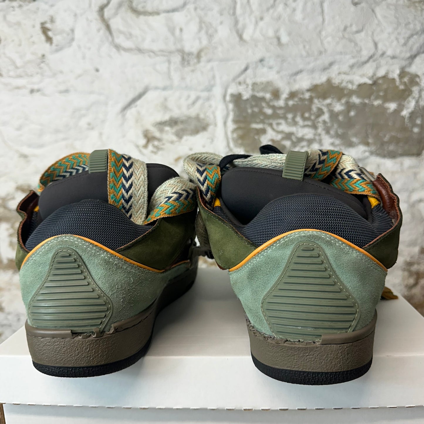 Lanvin Curb Multicolor Lace Green Sneaker Sz 10 (43)