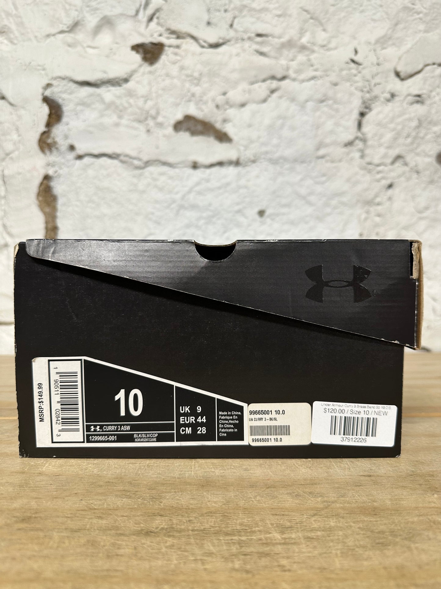 Under Armour Curry 3 Brass Band Sz 10 DS