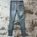 Amiri Mx1 Grey Paisley Blue Denim Jeans Sz 30