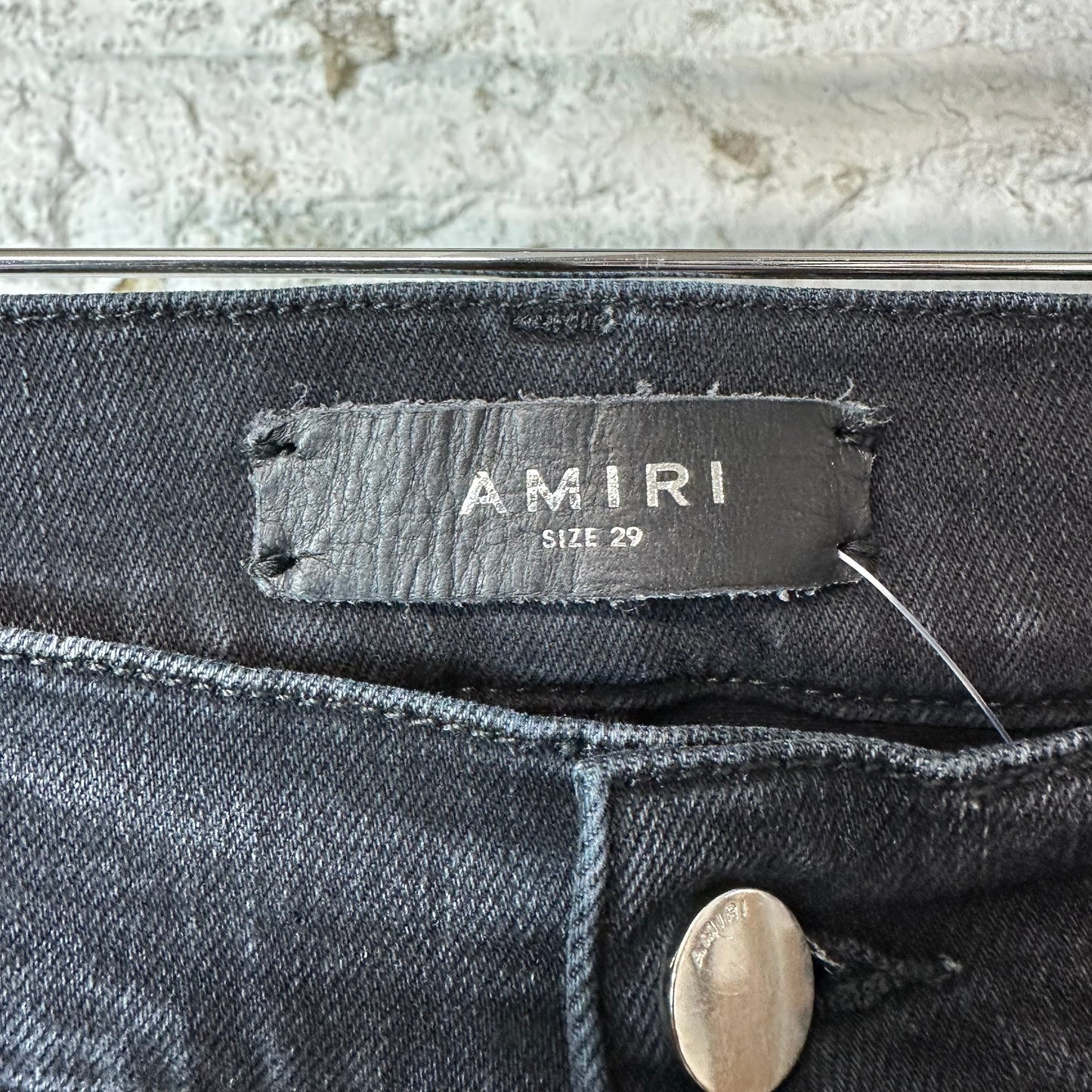 Amiri MX1 Cracked Pink Black Denim Jeans Sz 29