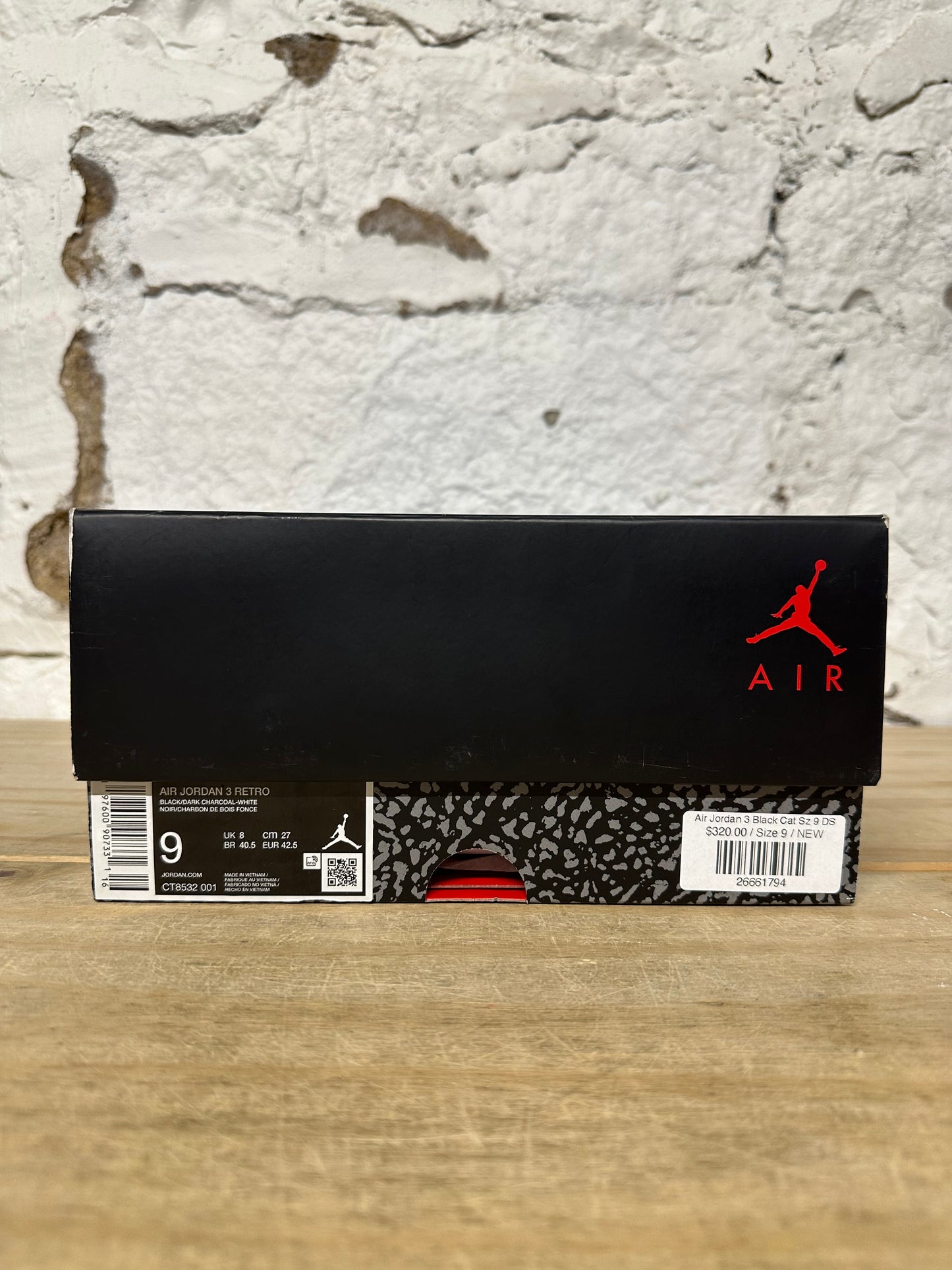 Air Jordan 3 Black Cat Sz 9 DS