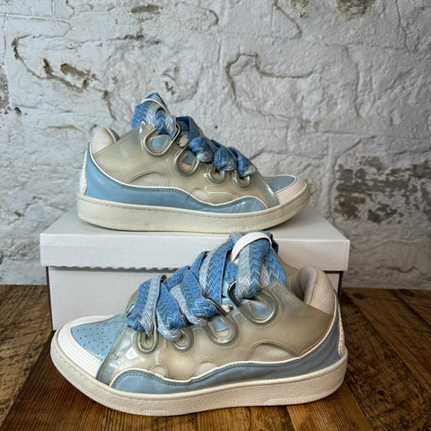 Lanvin Curb Blue Lace White Blue Sneaker Sz 10 (43) No Box