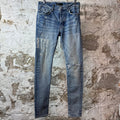 Amiri Distressed Side Spell Blue Denim Jeans Sz 30