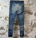 Amiri Plain Blue Honeycomb Denim Jeans Sz 33