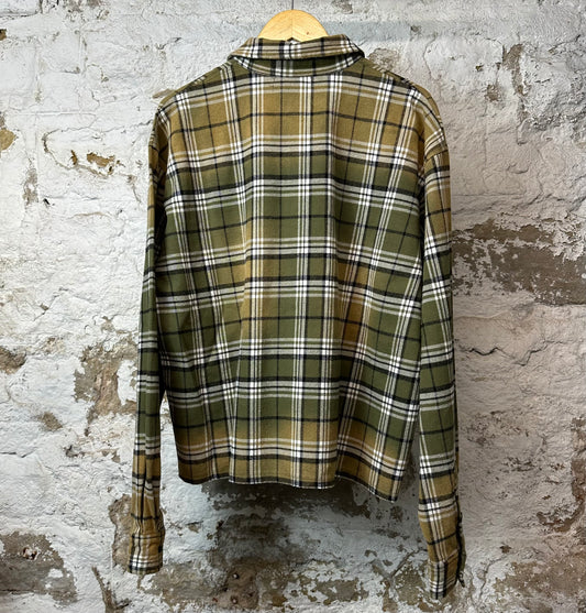 Vale Green Plaid Rhinestone Button Up Flannel Sz XL