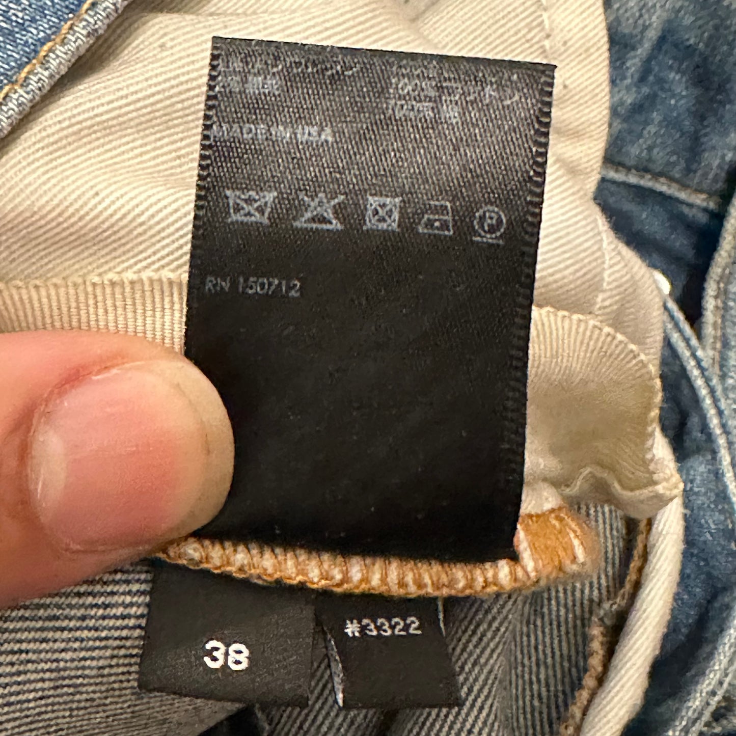 Amiri MX1 Multicolor Black Patch Blue Denim Jeans Sz 38