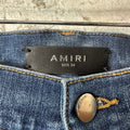 Amiri Paisley Patches Dark Blue Denim Jeans Sz 34