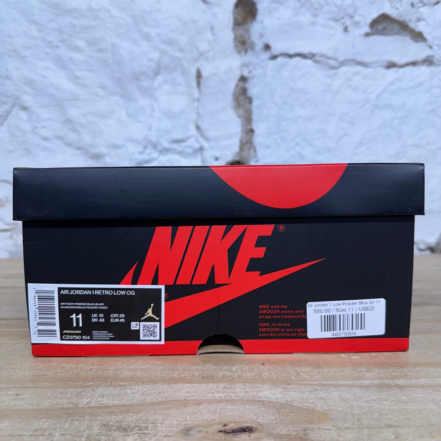 Air Jordan 1 Low Powder Blue Sz 11