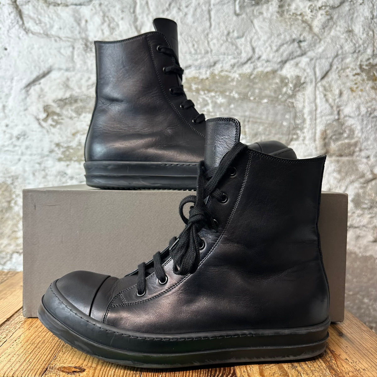 Rick Owens High Triple Black Sneaker Sz 10 (43)