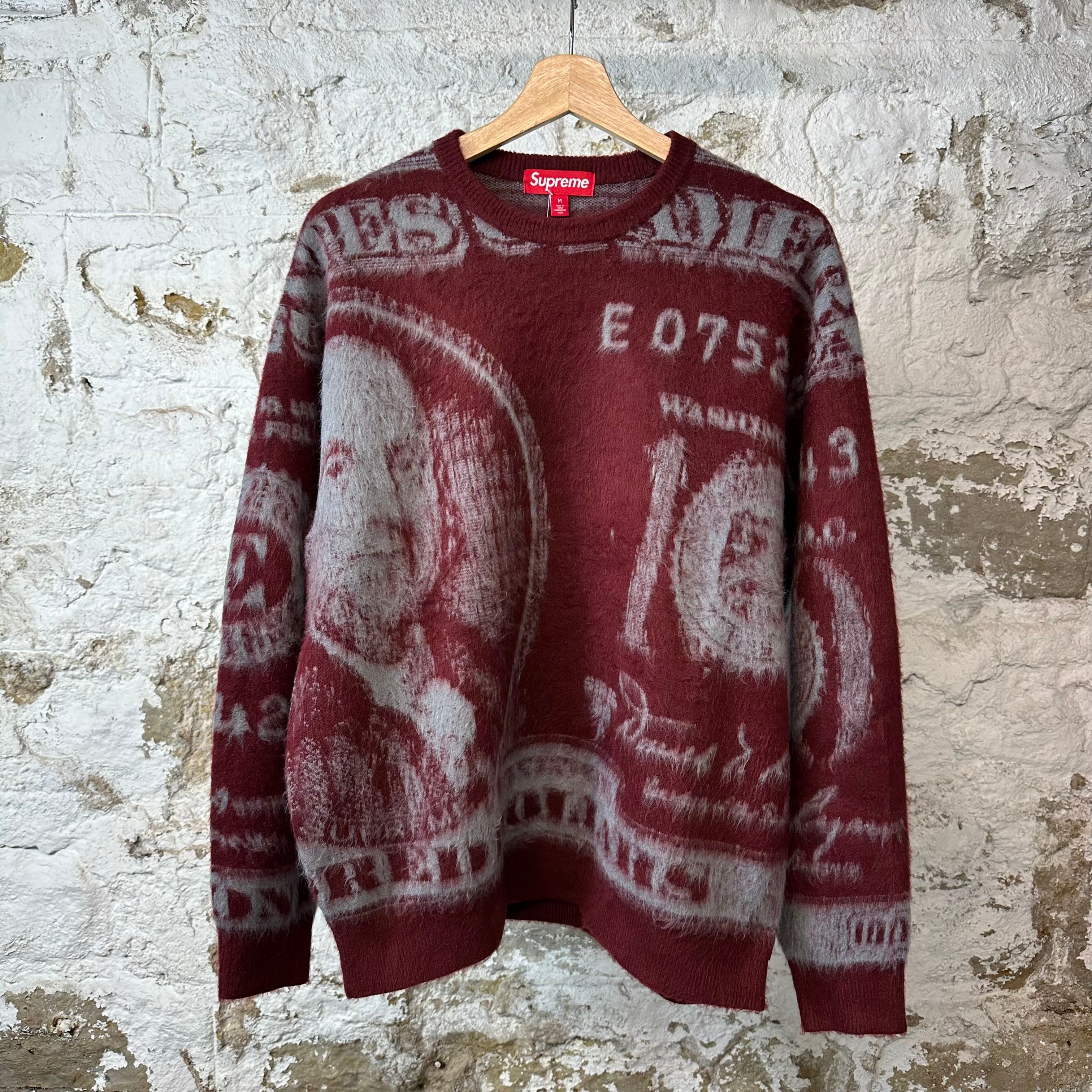 Supreme Money Sweater Burgundy Sz M