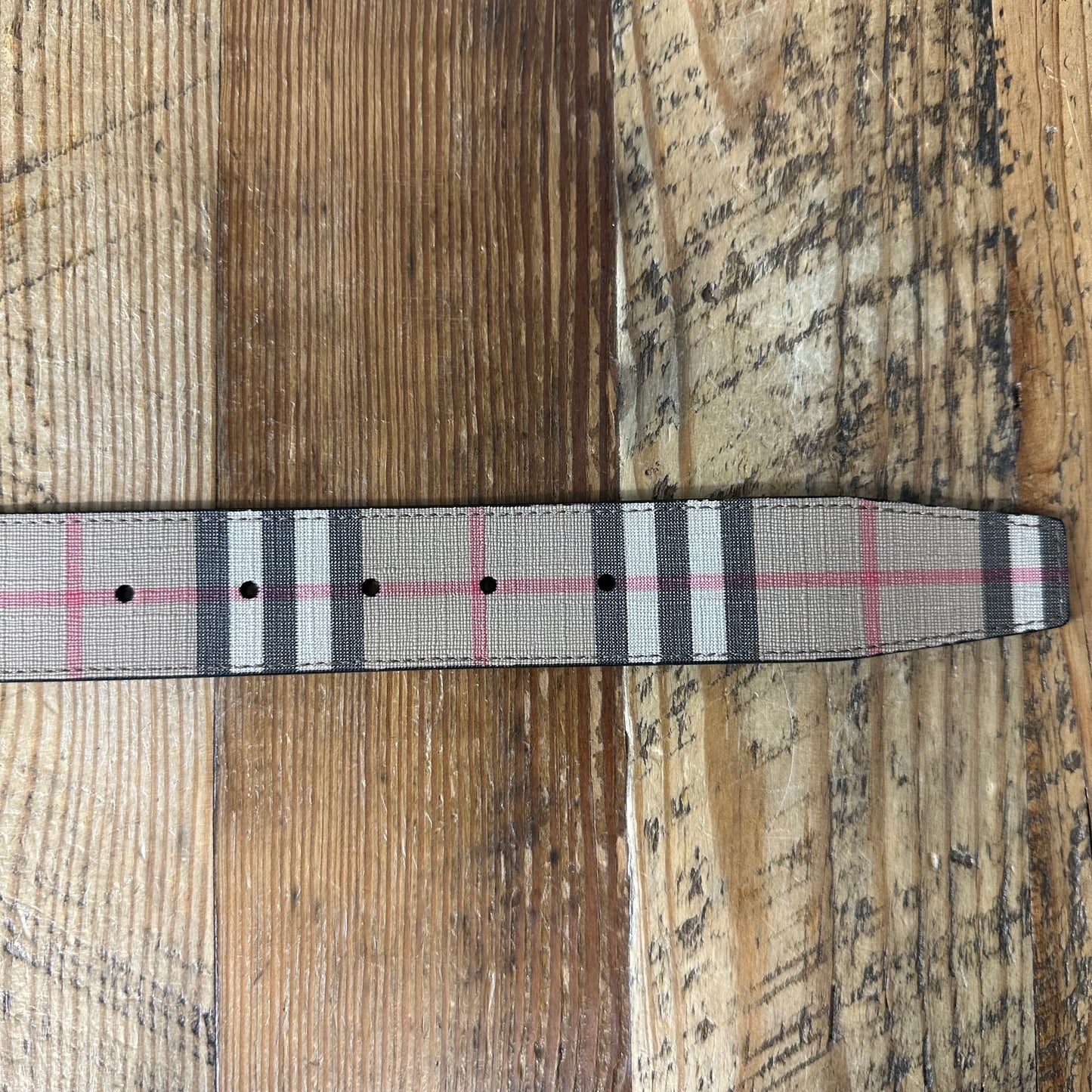 Burberry Tan Plaid Black Reversible Belt Sz (100/40)