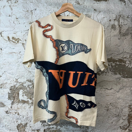 Louis Vuitton Intarsia Flag T-shirt Cream Sz S