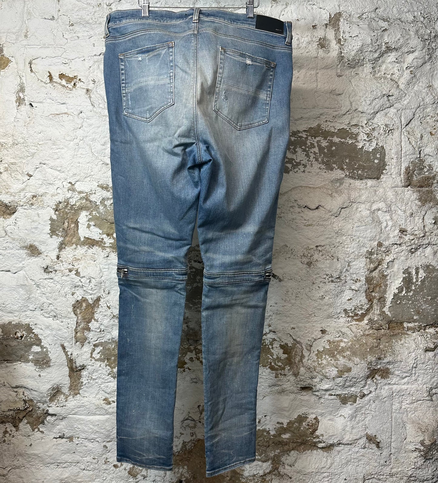 Amiri MX2 Multicolor Flannel Blue Denim Jeans Sz 40