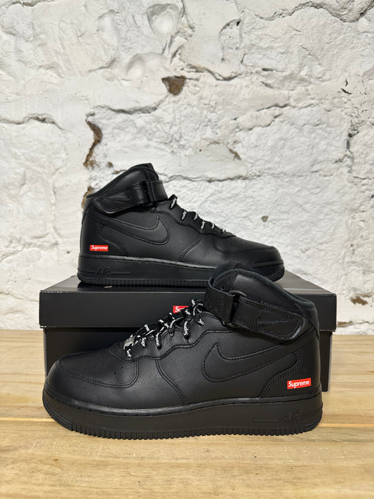Nike AF1 Mid Supreme Black Sz 8.5