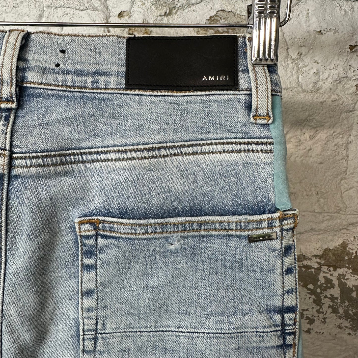Amiri Blue Stripe Washed Blue Denim Jeans Sz 28