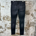 Amiri Knee Rip Faded Black Denim Jeans Sz 34