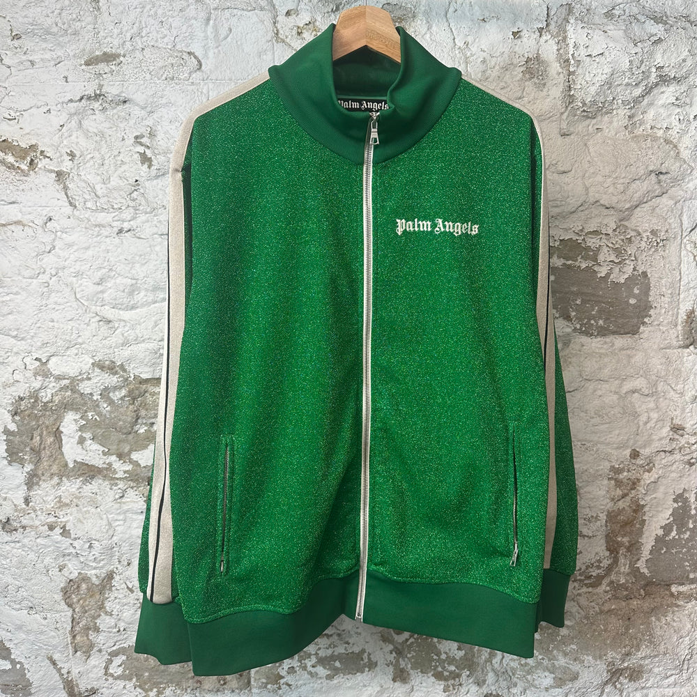 Palm Angels Green Glitter Track Jacket Sz XXL