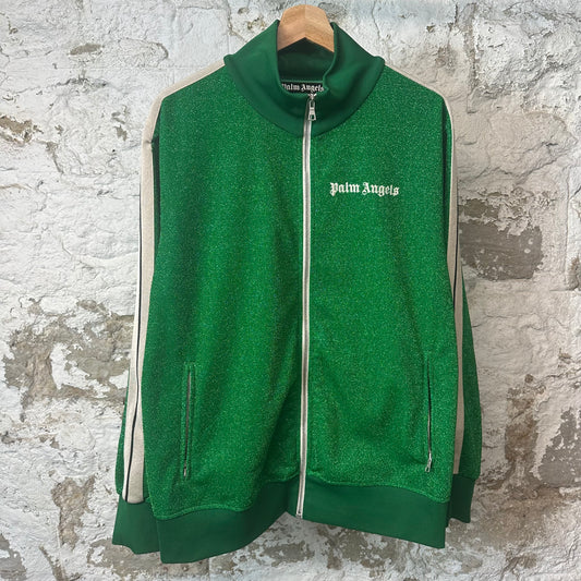 Palm Angels Green Glitter Track Jacket Sz XXL