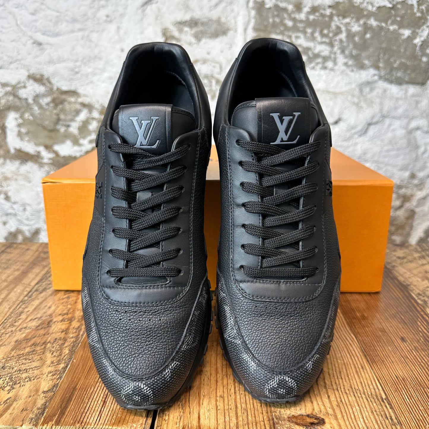 Louis Vuitton Triple Black Leather Monogram Runaway Sneaker Sz 9.5 (8LV)
