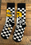 Louis Vuitton Archive Black White Checkered Socks DS