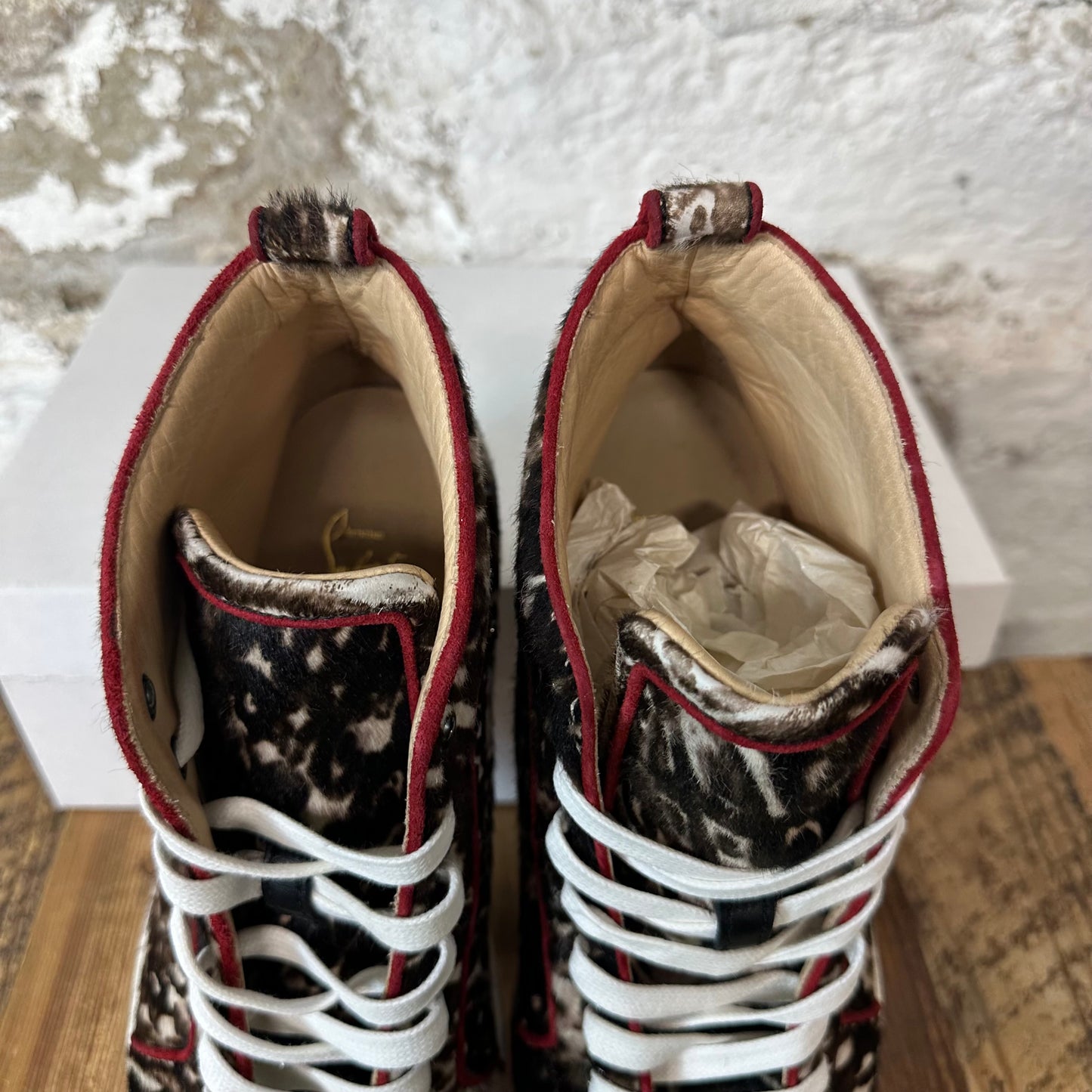 Christian Louboutin High Brown Pony Hair Sneaker Sz 9 (42)