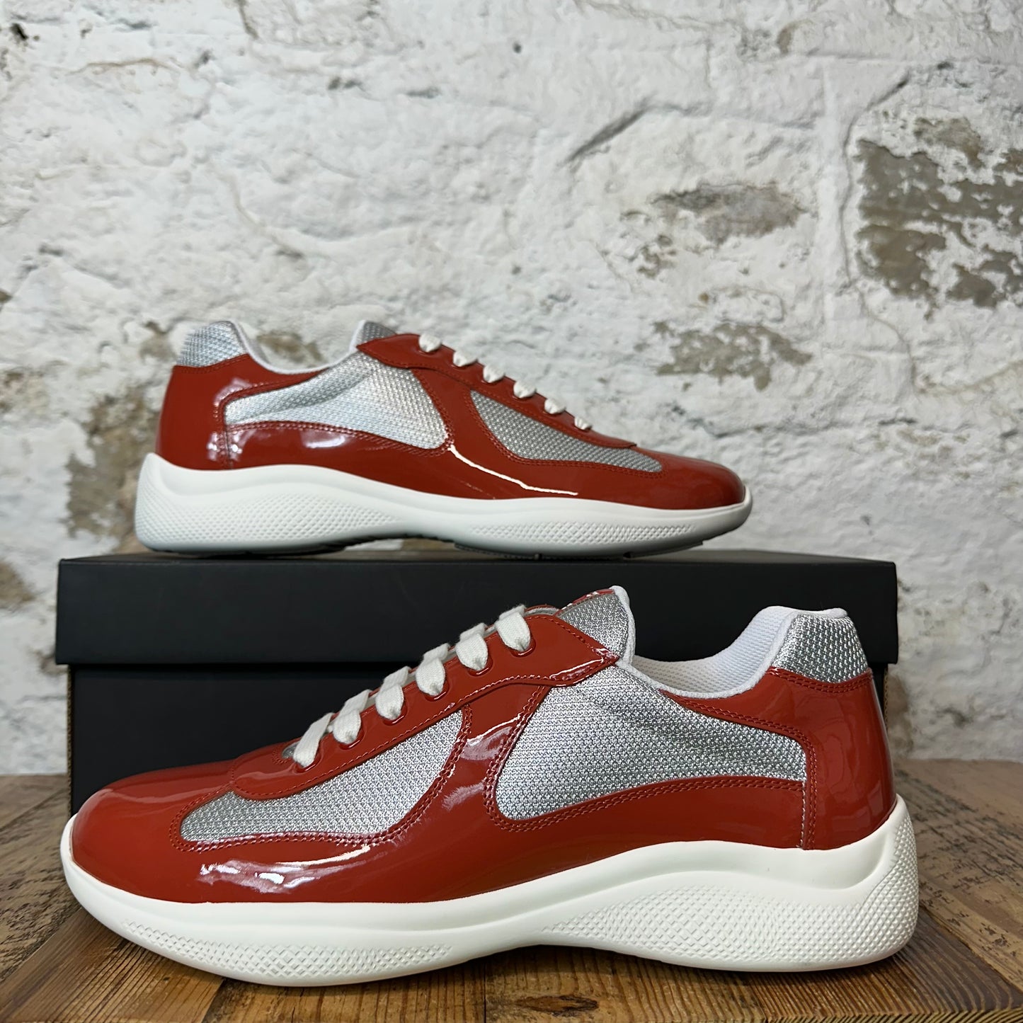 Prada Americas Cup Rame Patent Sneaker Sz 10 DS