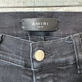 Amiri White Velour Stripe Black Denim Jeans Sz 28