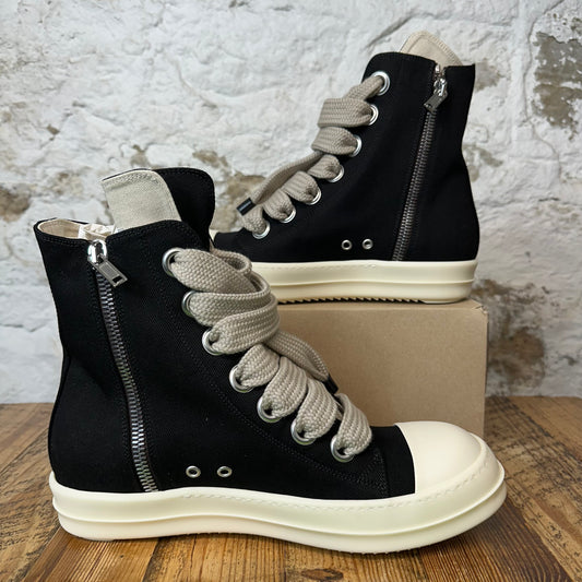 Rick Owens Jumbo Lace Pentastich Black Milk Sneaker