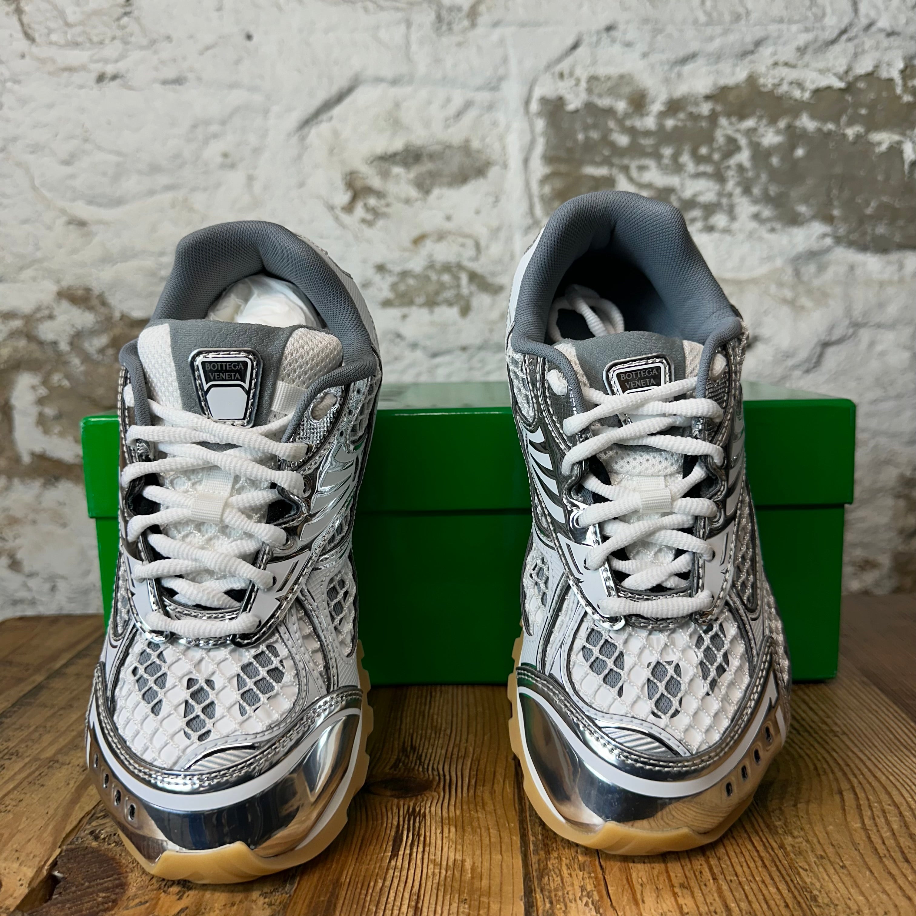 Bottega Veneta Silver White Orbit Sneaker Sz 5 (37) DS – The