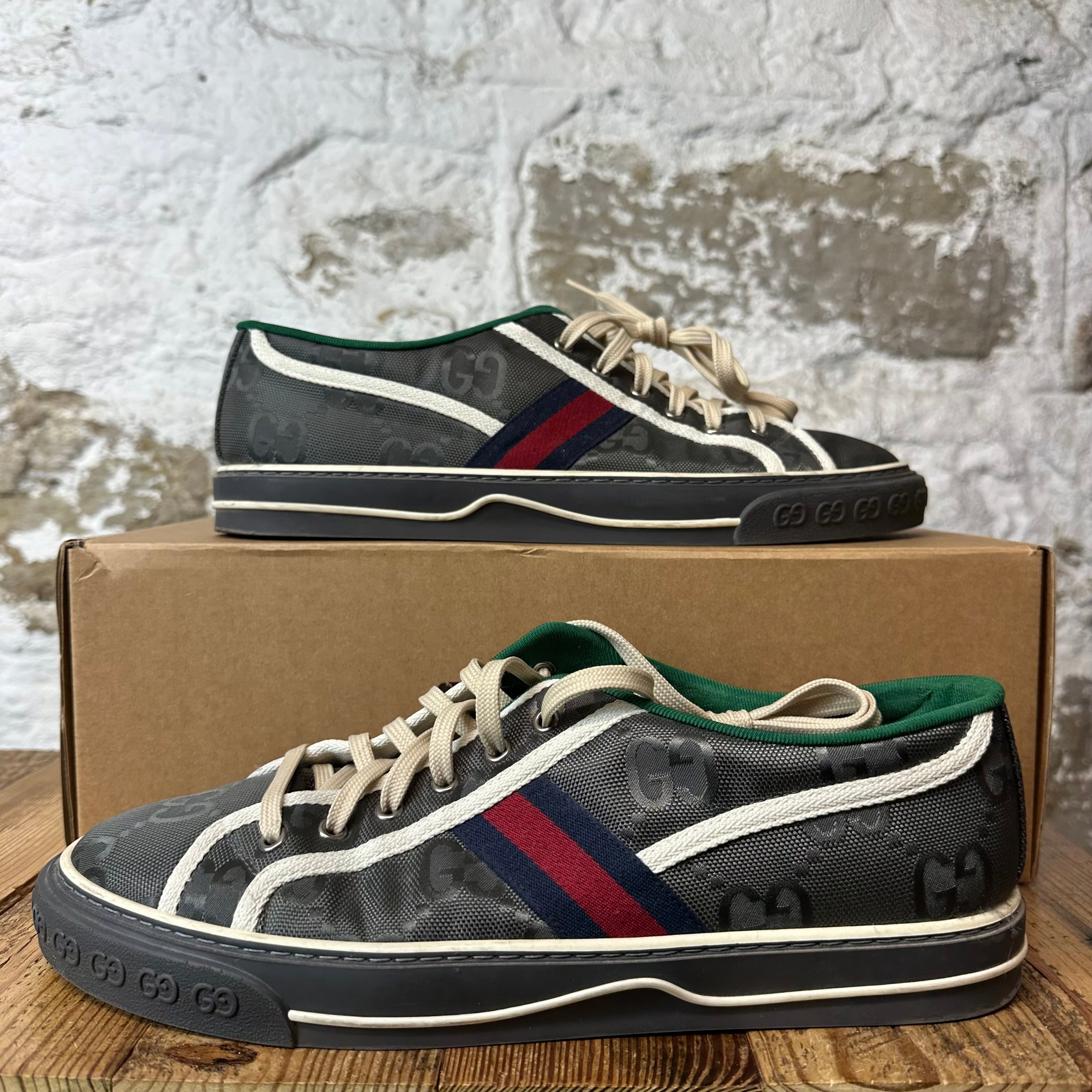 Gucci Tennis 1977 Grey GG Monogram Sneaker Sz 11