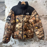 Supreme TNF Leaves Camo Puffer Jacket Sz L