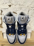 Air Jordan 1 Mid Football Grey Midnight Navy Sz 8.5 (10W)