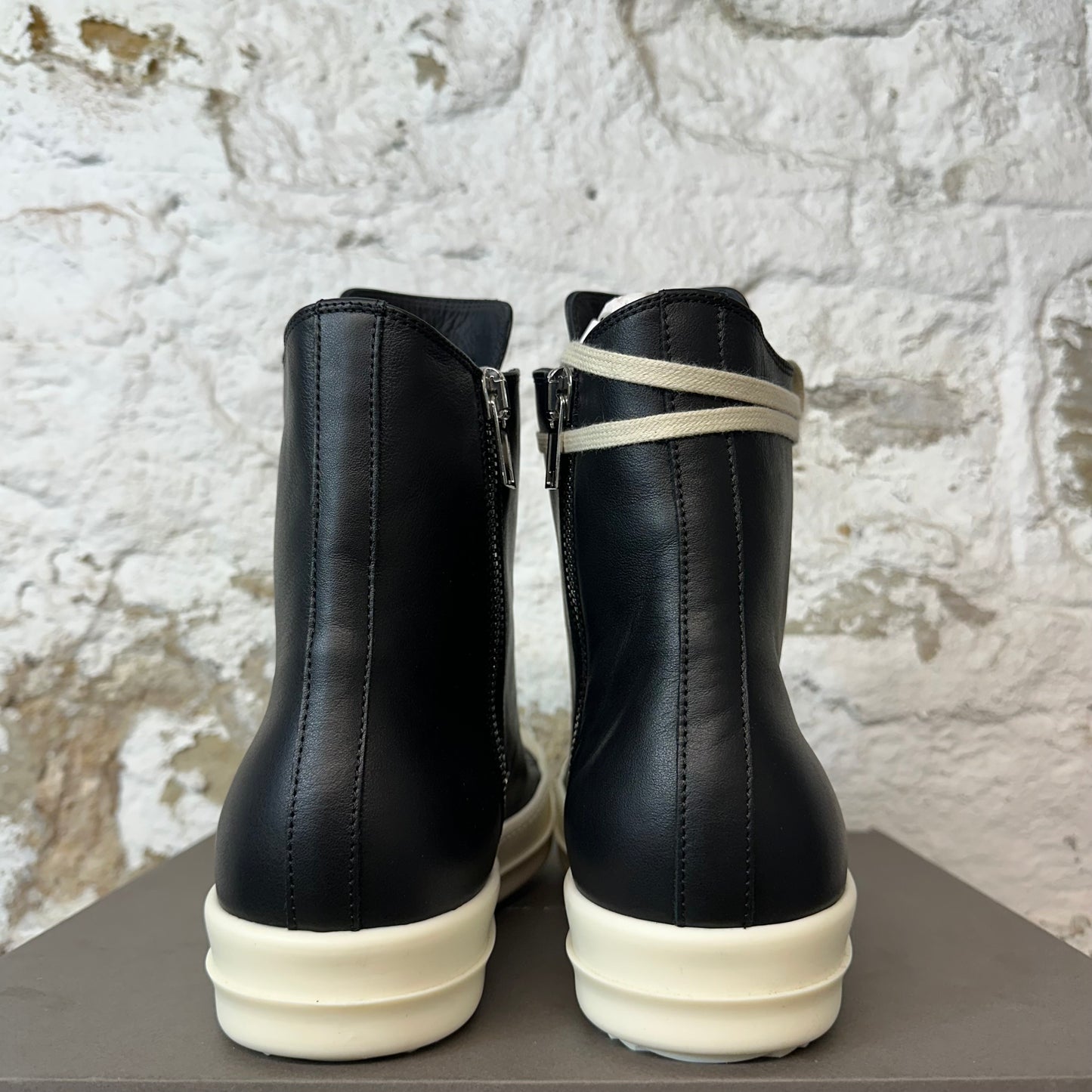 Rick Owens High Black Milk Porterville Sneaker Sz 12 (45) DS