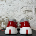 Prada Americas Cup Red Patent Gray White Sneaker Sz 10.5