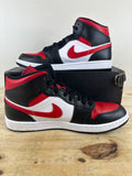 Air Jordan 1 Mid White Black Red Sz 11