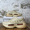Gucci Rython Vintage Logo Cream Sneaker Sz 8.5