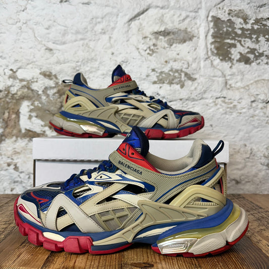 Balenciaga Track 2 Beige Blue Red Sneaker Sz 9 (42)