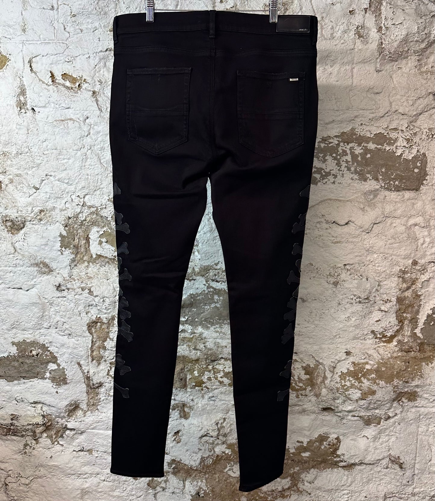 Amiri Black Bones Black Denim Jeans Sz 38