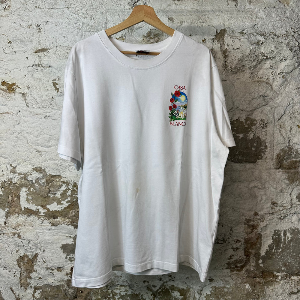 Casablanca Red Floral Window White T-Shirt Sz XXXL
