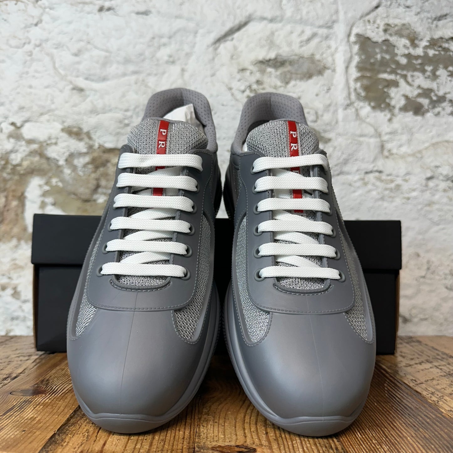Prada Americas Cup Grey Rubber Sneaker Sz 11 (44) DS