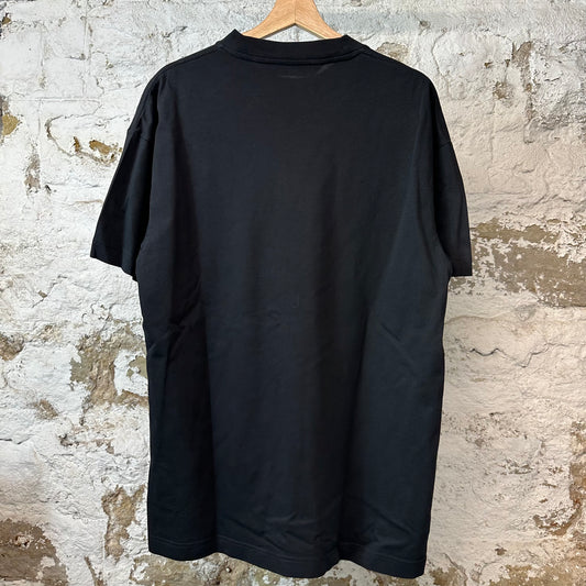 Palm Angels White Neck Spell T-shirt Black Sz M