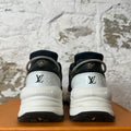 Louis Vuitton Black Brown White Run 55 Sneaker Sz 7 (40)